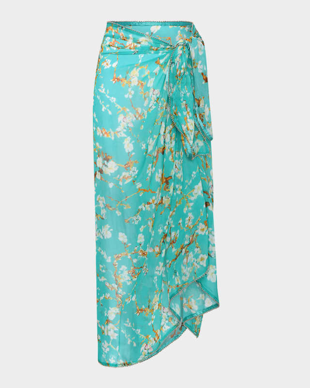 Maribel Cherry Sheer Pareo Coverup